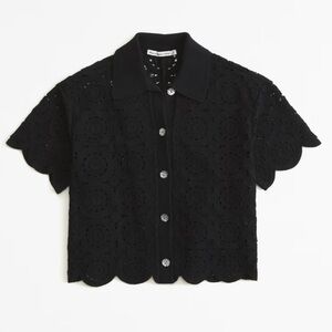 Abercrombie crochet button down shirt